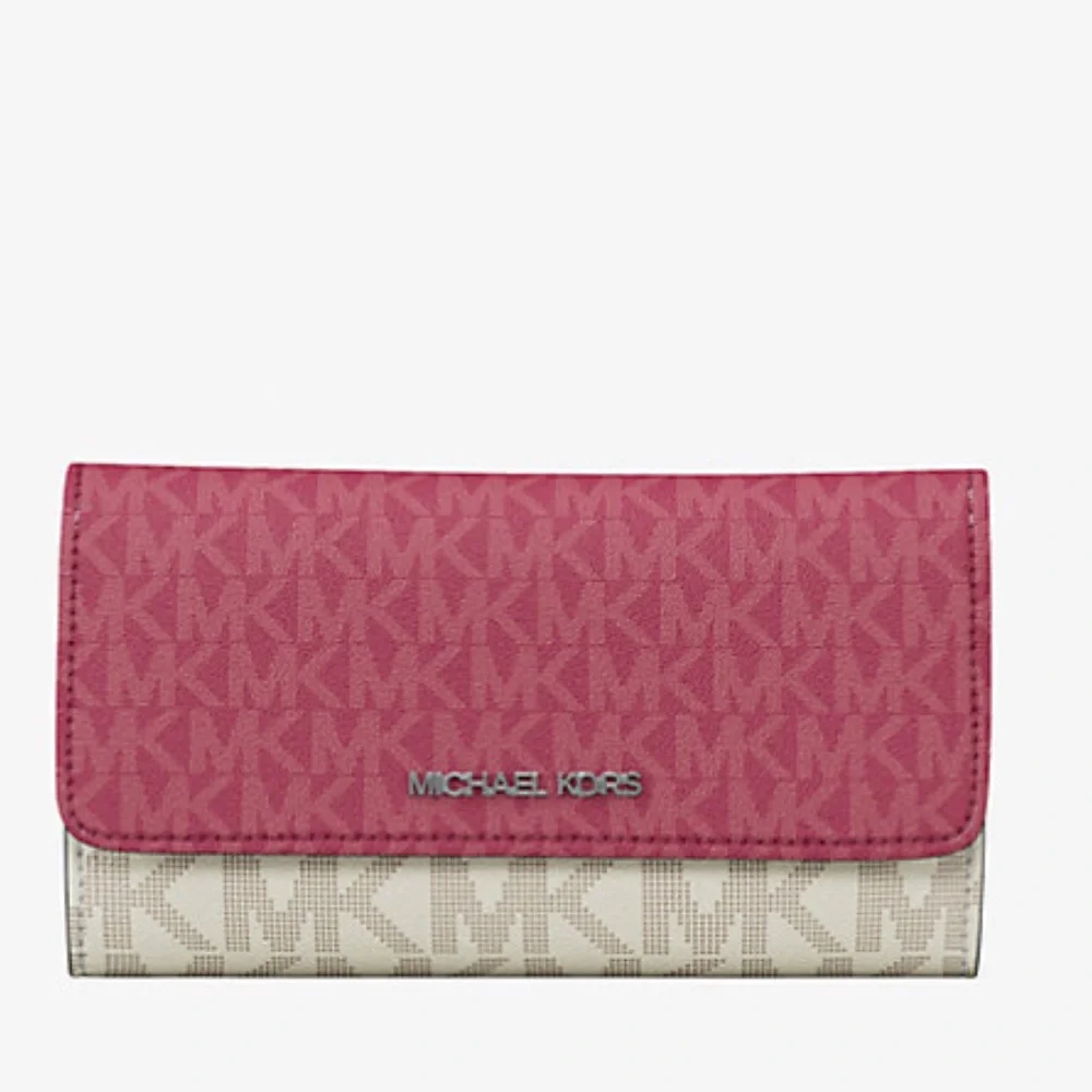 MICHAEL KORS Jet Set Travel Signature Logo Tri-Fold Wallet
DARK RASPBERRY MULTI - Picture 1 of 16